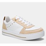 TENIS CASUAL BRANCO COM DETALHE EM CAMURÇA COCONUT