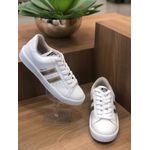 TENIS CASUAL BRANCO E DOURADO FEMININO