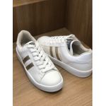 TENIS CASUAL BRANCO E DOURADO FEMININO
