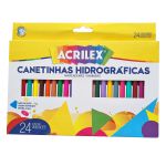 CANETINHA HIDROGRAFICA 24 CORES ACRILEX