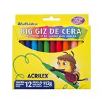 BIG GIZ DE CERA C/12 CORES ACRILEX