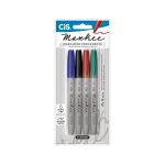 MARCADOR PERMANENTE PONTA FINA CIS MARKEE C/4 CORES