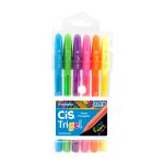 CANETA CIS TRIGEL PONTA 1,00MM ESTOJO NEON C/6 CORES