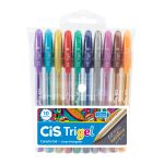CANETA CIS TRIGEL PONTA 1.0MM METALICAS C/10 CORES