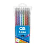 Caneta Esf Cis Spiro Ponta 0,7MM Estojo C/8 Cores 