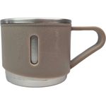 KIT GARRAFA TERMICA INOX 500ML C/2 XICARAS EXTRAS - BEGE -MORI