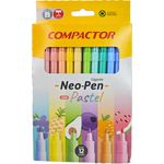 CANETA HIDROGRAFICA NEO-PEN GIGANTE C/12 CORES PASTEIS - COMPACTOR