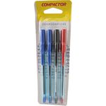 KIT C/4 CANETAS ESFEROGRÁFICAS 07 - COMPACTOR PONTA FINA