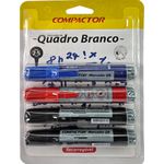 MARCADOR RECARREGÁVEL PARA QUADRO BRANCO C/4 - COMPACTOR