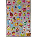 CARTELA DE ADESIVOS DOCES EM ALTO RELEVO - INTERPONTE