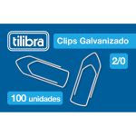 CLIPS 2/0 GALVANIZADO C/100 UNIDS. TILIBRA