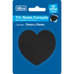 BLOCO ADESIVO TILINOTES CORAÇÃO COR PRETA TILIBRA 50 FLS