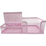 ORGANIZADOR DE MESA EM METAL ROSA P/ ESCRITÓRIO VMP