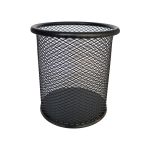 PORTA CANETA REDONDO EM METAL PRETO VMP