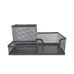 ORGANIZADOR DE MESA EM METAL PRETO P/ ESCRITÓRIO VMP