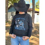 Moletom Femino Long Live Cowgirls - Preto