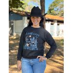 Moletom Femino Long Live Cowgirls - Preto