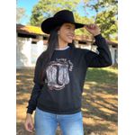 Moletom Feminino Just a Girl Who Loves Horses - Preto