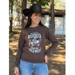 Moletom Feminino Rodeo Tradicional Wild West - Marrom
