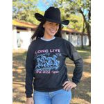 Moletom Feminino Long Live Cowgirls - Preto
