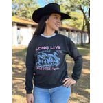 Moletom Feminino Long Live Cowgirls - Preto