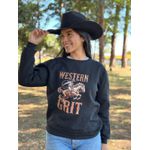 Moletom Feminino Western Grit - Preto