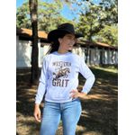 Moletom Feminono Western Grit - Branco