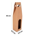 CAIXA PRESENTE CARTONADA KRAFT P/ GARRAFA 90X390X90 - 01 UNIDADE 