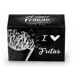 CAIXA PARA BATATA FRITA DELIVERY BLACK GOURMET - 50 UNIDADES