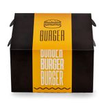 CAIXA LANCHE HAMBURGUER GRANDE BLACK YELLOW - 50 UNIDADES
