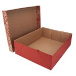 CAIXA P/ BOLO - 42X35X12 - ARABESCO FLORAL VERMELHO - BL 05 