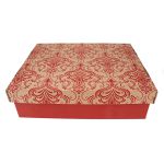 CAIXA P/ BOLO - 42X35X12 - ARABESCO FLORAL VERMELHO - BL 05 