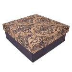 CAIXA P/ BOLO 32X32X12 - ARABESCO FLORAL AZUL - BL 06 