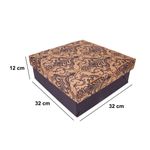 CAIXA P/ BOLO 32X32X12 - ARABESCO FLORAL AZUL - BL 06 