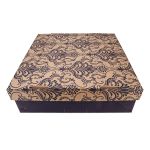 CAIXA P/ BOLO 39,5X39,5X12 - ARABESCO FLORAL AZUL - BL 08/07