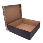 CAIXA P/ BOLO 39,5X39,5X12 - ARABESCO FLORAL AZUL - BL 08/07