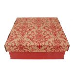 CAIXA P/ BOLO 32X32X12 - ARABESCO FLORAL VERMELHO - PL 06/05 