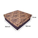 CAIXA P/ BOLO 39,5X39,5X12 - ARABESCO FLORAL AZUL - BL 08/07