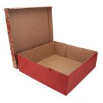 CAIXA P/ BOLO 39,5X39,5X12 - ARABESCO FLORAL VERMELHO - PL 08/07
