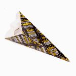 EMBALAGEM CONE COM SUPORTE DE MOLHOS BLACK YELLOW - 50 UNIDADES
