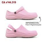 Babuche Rosa BB61 Soft Works Sapato de Segurança EPI Antiderrapante