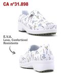 Sapato Unissex Branco Estampa DNA BB65 Soft Works Sapato de Segurança EPI Antiderrapante