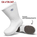 Bota Cano Longo Antiderrapante Branco BB86 Com Biqueira Soft Works Bota De Segurança Epi