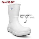 Bota Cano Longo Antiderrapante Branco BB86 Com Biqueira Soft Works Bota De Segurança Epi