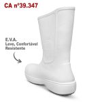 Bota Cano Longo Antiderrapante Branco BB86 Com Biqueira Soft Works Bota De Segurança Epi