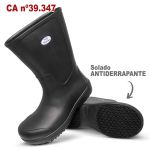 Bota Cano Longo Antiderrapante Preto BB86 Com Biqueira Soft Works Bota De Segurança Epi