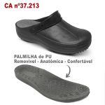 Babuche Plus Work Preto BB90 Soft Works Sapato de Segurança EPI Antiderrapante