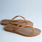 Chinelo de Dedo Caramelo Flop Palmilha Dourada