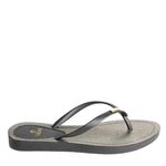 Chinelo de Dedo Preto Flop Palmilha Dourada
