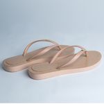 Chinelo de Dedo Bege Flop Palmilha Cobra